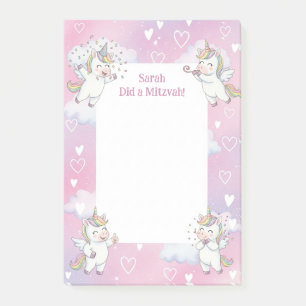 Post-it® Cute rose Unicorne Personnalisé Mitzvah
