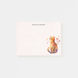 Post-it® Cute Tabby Chat avec Coeurs