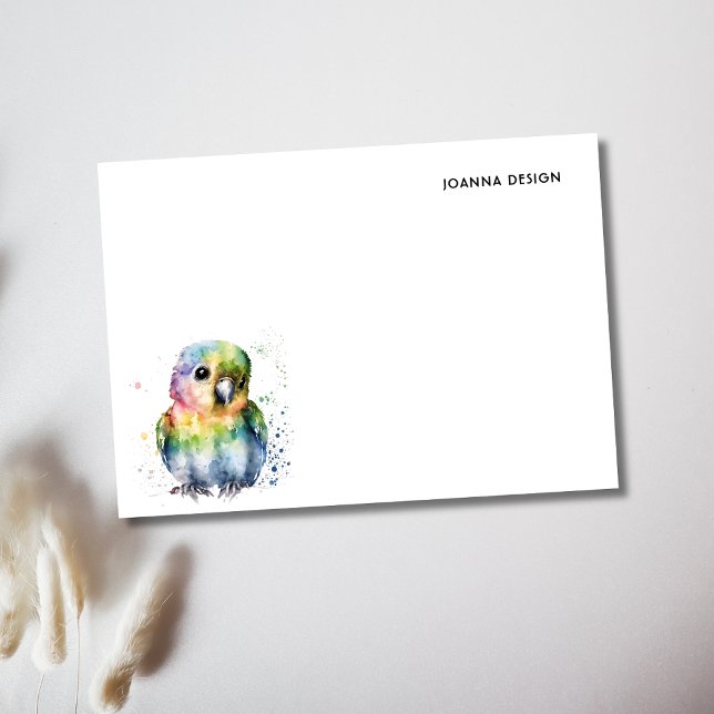 Post-it® Cute Watercolor Parrot Modern Personalized (Créateur téléchargé)