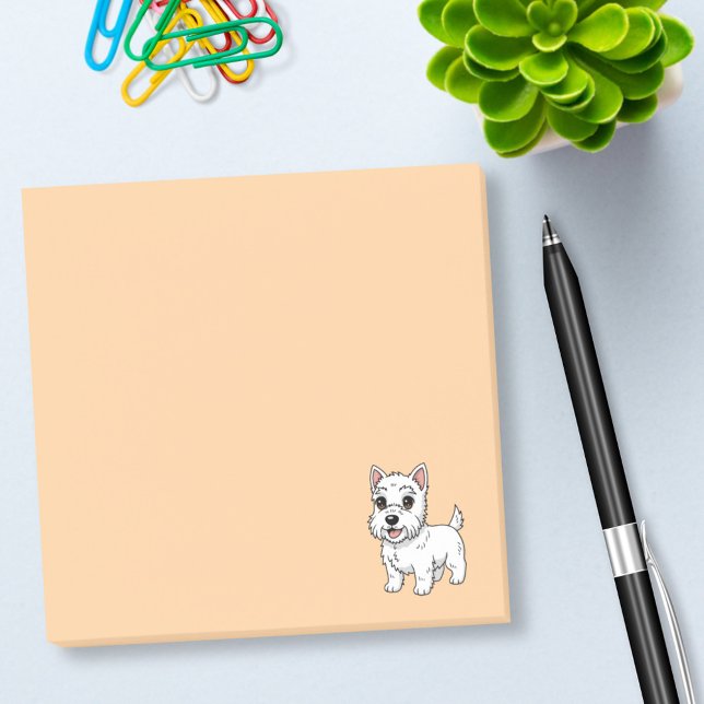 Post-it® Cute West Highland White Terrier Dog Beige (Créateur téléchargé)