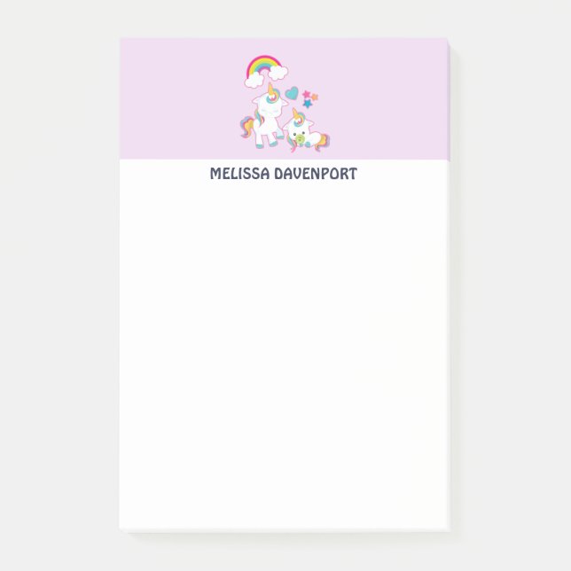 Post-it® Cute White Unicorns Magical Mama & Baby (Devant)