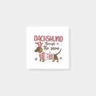 Post-it® Dachshund à travers la neige Noël Amateur de chien