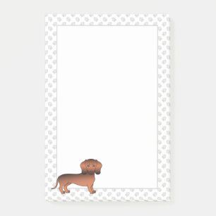 Post-it® Dachshund de dessin animé aux poils courts rouge s