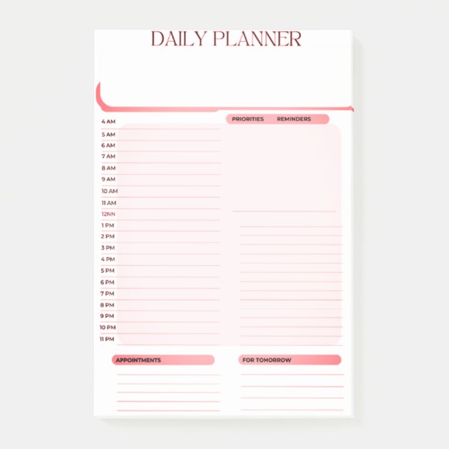 Post-it® Daily Planner Post it note Pad (Devant)