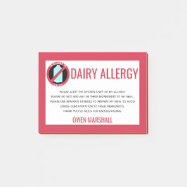Post-it® Dairy Allergie Alert Restaurant Chef Personnalisé