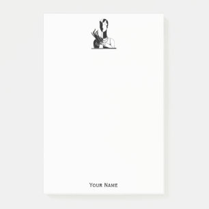 Post-it® Dame Art Déco Vintage avec perles noir transp