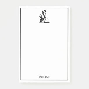 Post-it® Dame Art Déco Vintage avec perles Noir Transp
