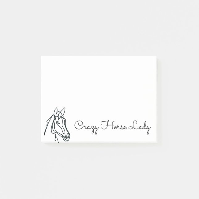 Post-it® Dames de cheval folle Dessin d'art en ligne Post-i (Devant)
