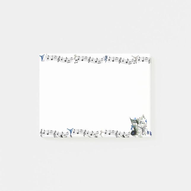 Post-it® Dance Genres silhouettes et musique Post-It Notes (Devant)