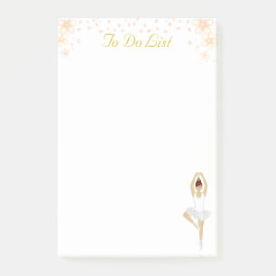 Post-it® Danseuse de ballet mignonne en blanc et fleurs Lis