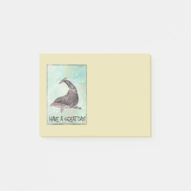 Post-it® Dauphin S'Éclatant Autour Des Dits Dit Avoir Une G (Devant)