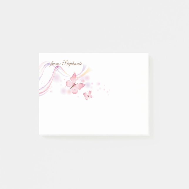 Post-it® DE VOTRE NOM | Papillons d'aquarelle (Devant)