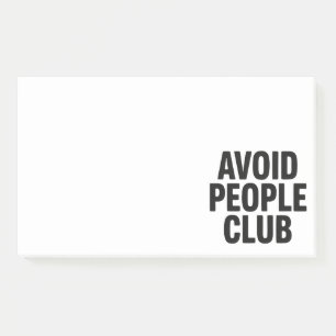 Post-it® Déclaration d'humour de club d'introvertis évitant