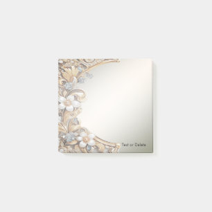 Post-it® Décor Blanc Floral Post it Notes