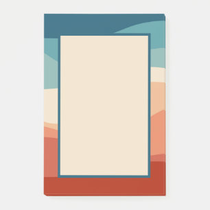 Post-it® Décor des vagues de style rétro coloré