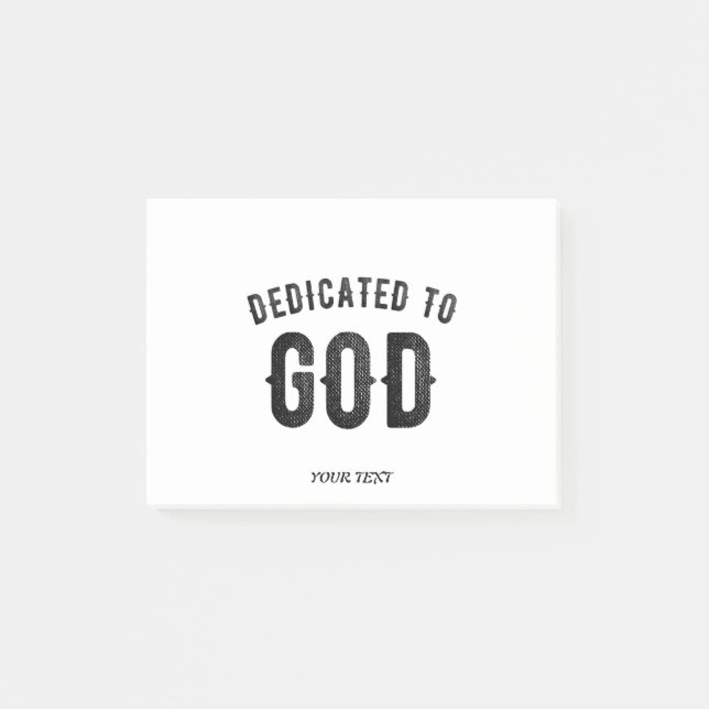 POST-IT® DÉDIÉ À DIEU COOL PERSONNALISABLE NOIR TEXTE (Devant)