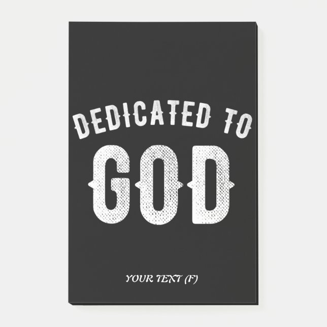 POST-IT® DÉDIÉ À DIEU PERSONNALISABLE COOL TEXTE BLANC (Devant)