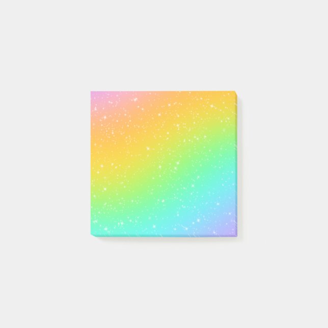Post-it® Dégradé arc-en-ciel avec étoiles (Devant)