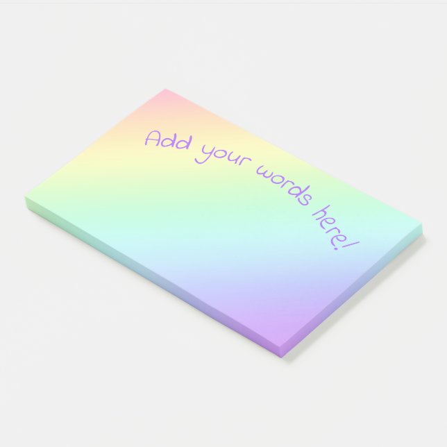 Post-it® Dégradé arc-en-ciel personnalisé (Incliné)