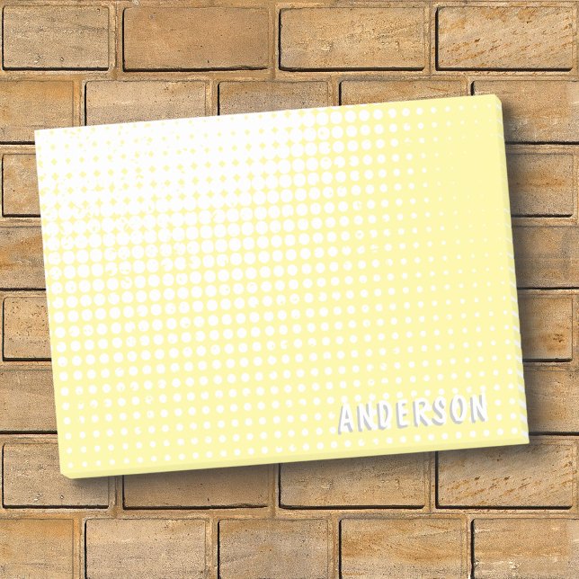 Post-it® dégradé de demi-teinte jaune pastel nom personnali (Créateur téléchargé)