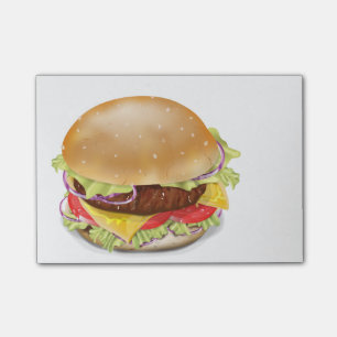 Post-it® Délicieux hamburger ou cheeseburger.