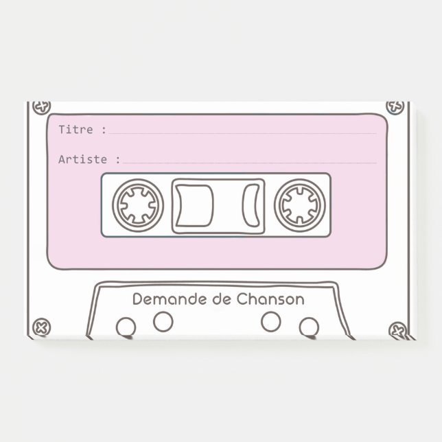 Post-it® Demande de Musique "Cassette" (Devant)