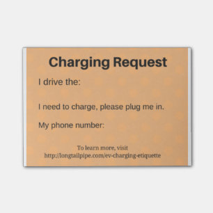 Post-it® Demande de remplissage de voiture électrique