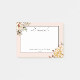 Post-it® Demoiselle d'honneur Fleur rose ivoire Champagne
