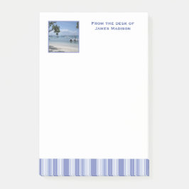 Post-it® Denim bleu moderne avec bandes et photo personnali