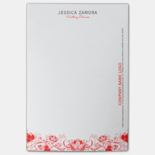 Post-it® Dentelle florale rouge