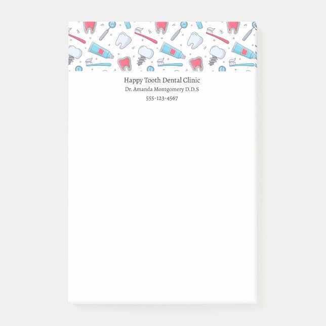 Post-it® Dents et outils Motif dentaire Dentiste (Devant)