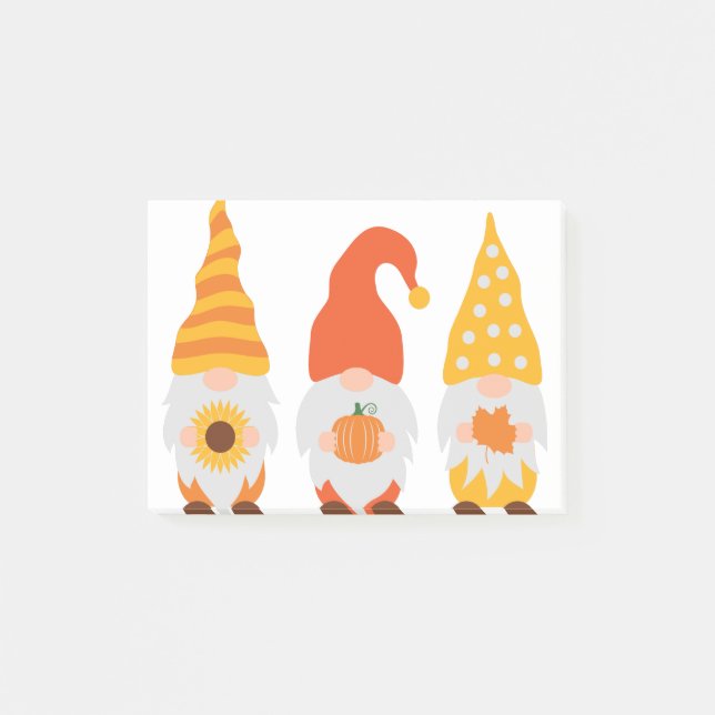 Post-it® Des gnomes d'automne. Joli dessin animé gnomes d'a (Devant)