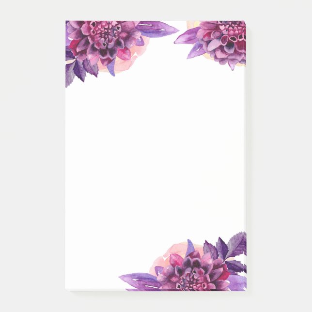 Post-it® Des notes de fleurs violettes. Fleur lilas aquarel (Devant)