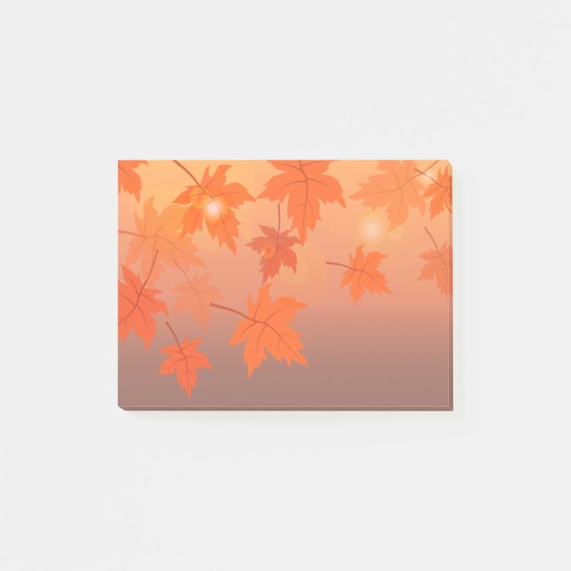 Post-it® Design d'automne avec feuilles d'érable et effet b (Devant)