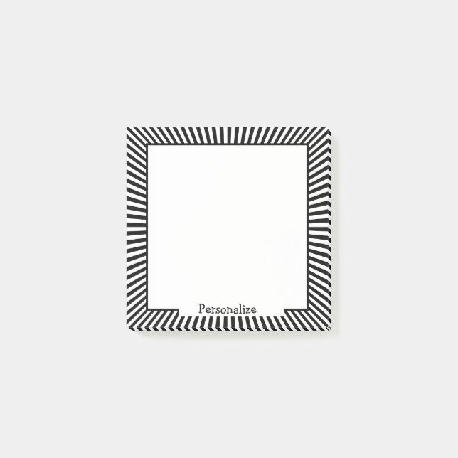 Post-it® Design de bande optique moderne noir blanc (Devant)