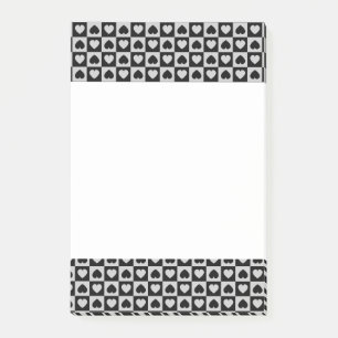 Post-it® Design de coeur noir et gris