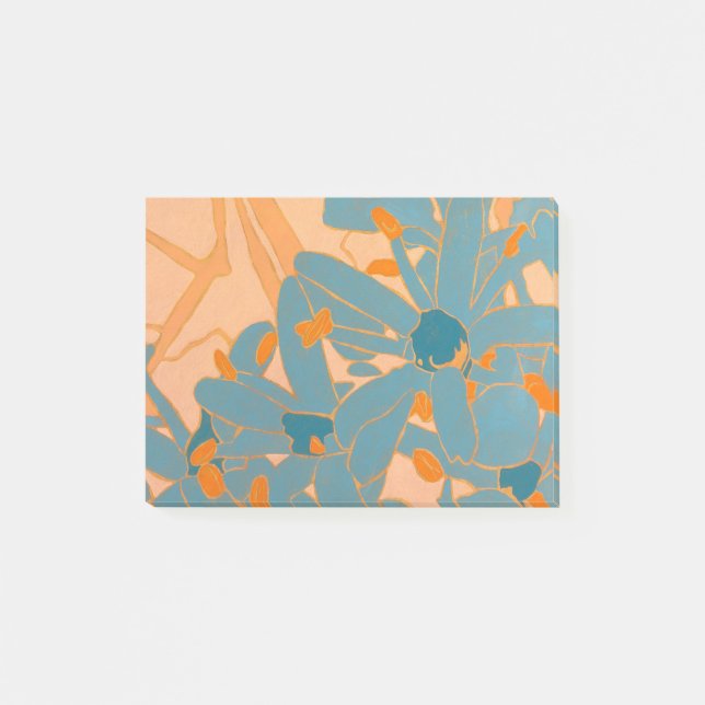 Post-it® Design de feuille contemporain pêche (Devant)