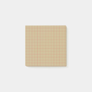 Post-it® Design de grille neutre À damiers Motif Brown beig