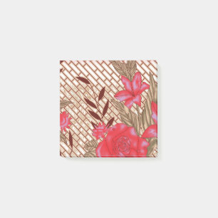 Post-it® Design de tissu complexe avec motifs floraux
