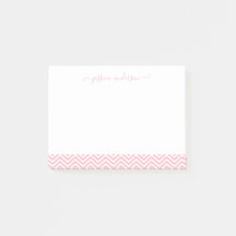 Design moderne Chic Blush Rose Blanc Chevron Scrip
