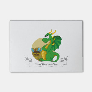 Post-it® Dessin animé dragon vert