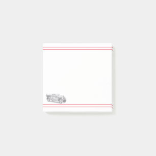 Post-it® dessin au crayon vintage pour camion à feu