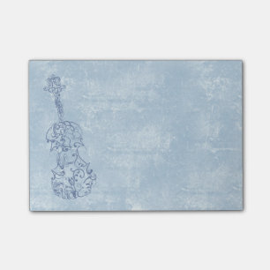 Post-it® Dessin au trait bleu violon sur l'effet texturisé