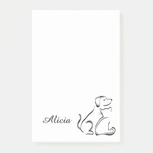 Post-it® dessin au trait de chat et chien mignon