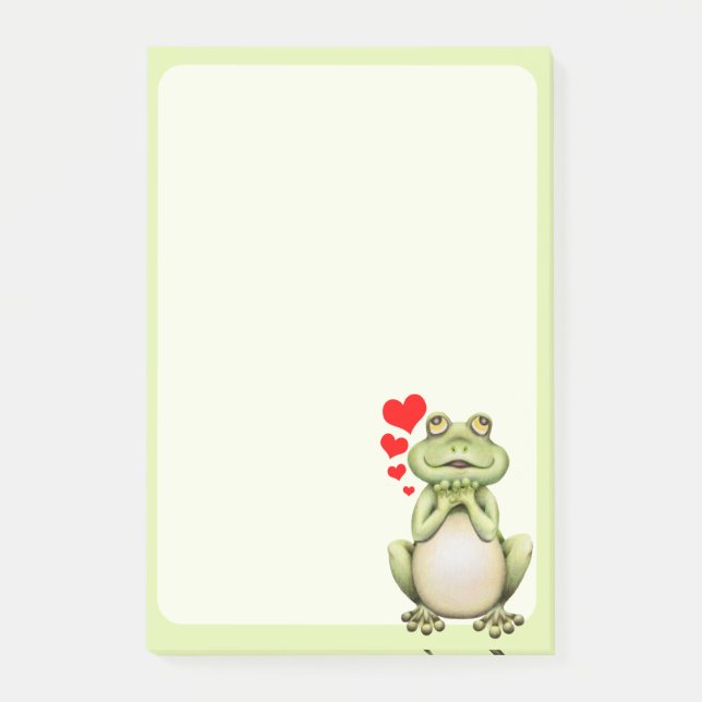 Post-it® Dessin d'amour de grenouille (Devant)