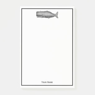 Post-it® Dessin de baleines vintage du 19e siècle