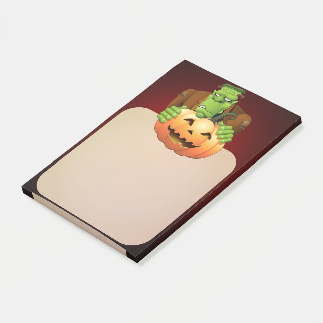 Post-it® Dessin de Frankenstein Monster avec Citrouille (Incliné)