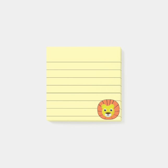 Post-it® Dessin de lion mignon 3x3 (Devant)