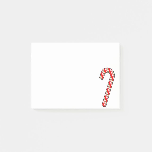 Post-it® Dessin de Noël au bonbon en forme de canne (Devant)