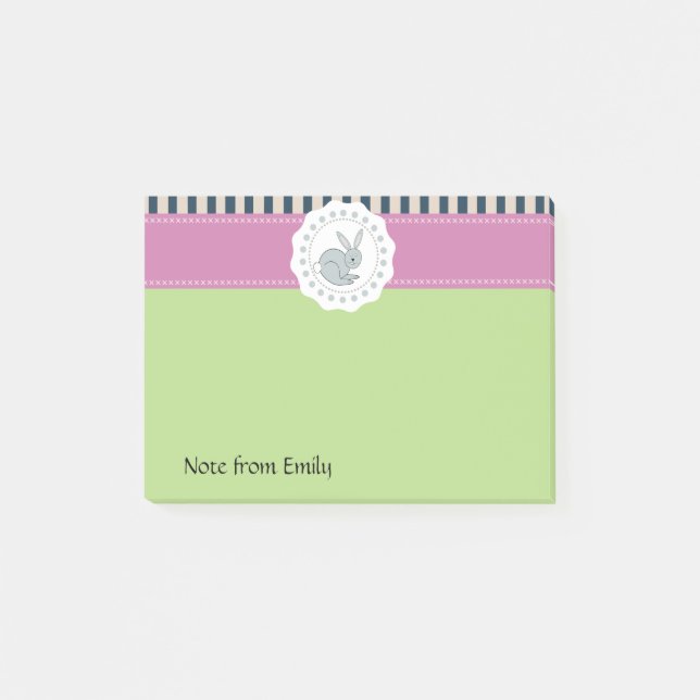 Post-it® Dessin de Pâques à la mode drôle lapin (Devant)